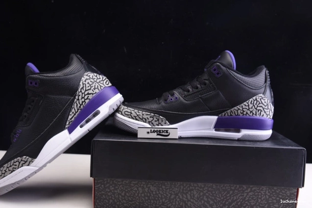 Reps LUCY CT8532-050 Court Black Jordan 3 Retro Air Purple 0718